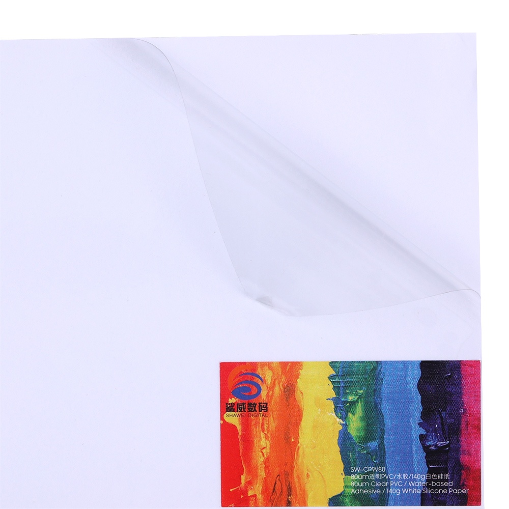 Glossy White PVC Water-based Adhesive White Silicon Paper SW-GWW80-140