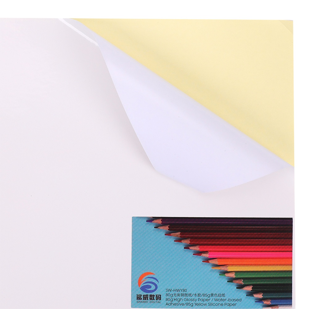 High Glossy Hot-melt Adhesive Yellow Silicon Paper Label SW-HHY80