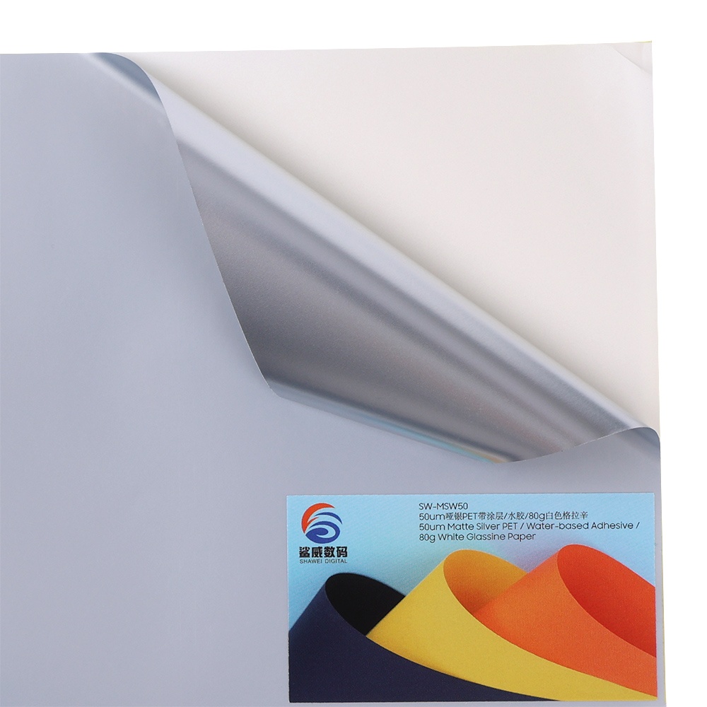 Coated Matter Silver PET Digital Printing Label SW-MSW50-80