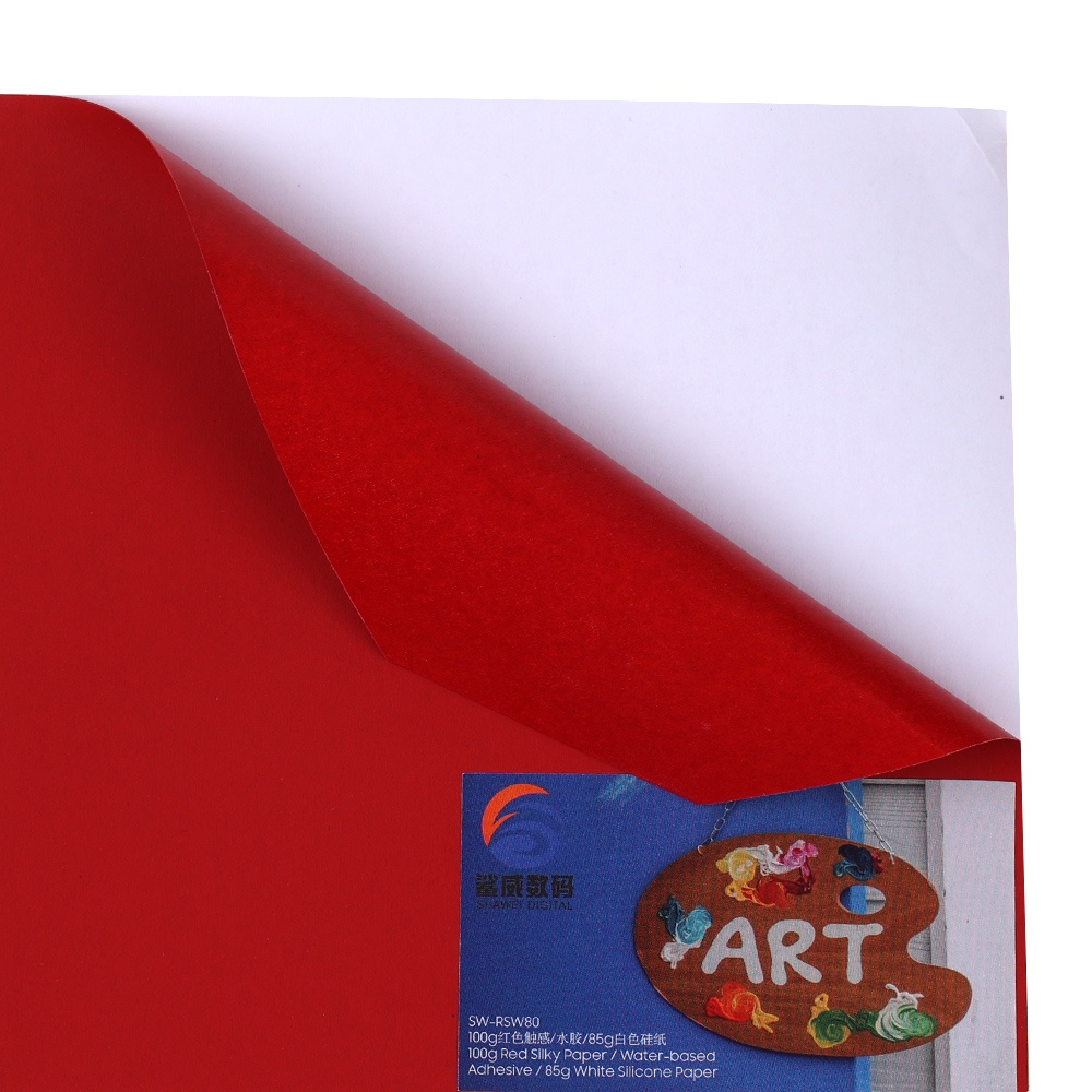 Water-based Adhesive Red Silky Paper SW-RSWW80