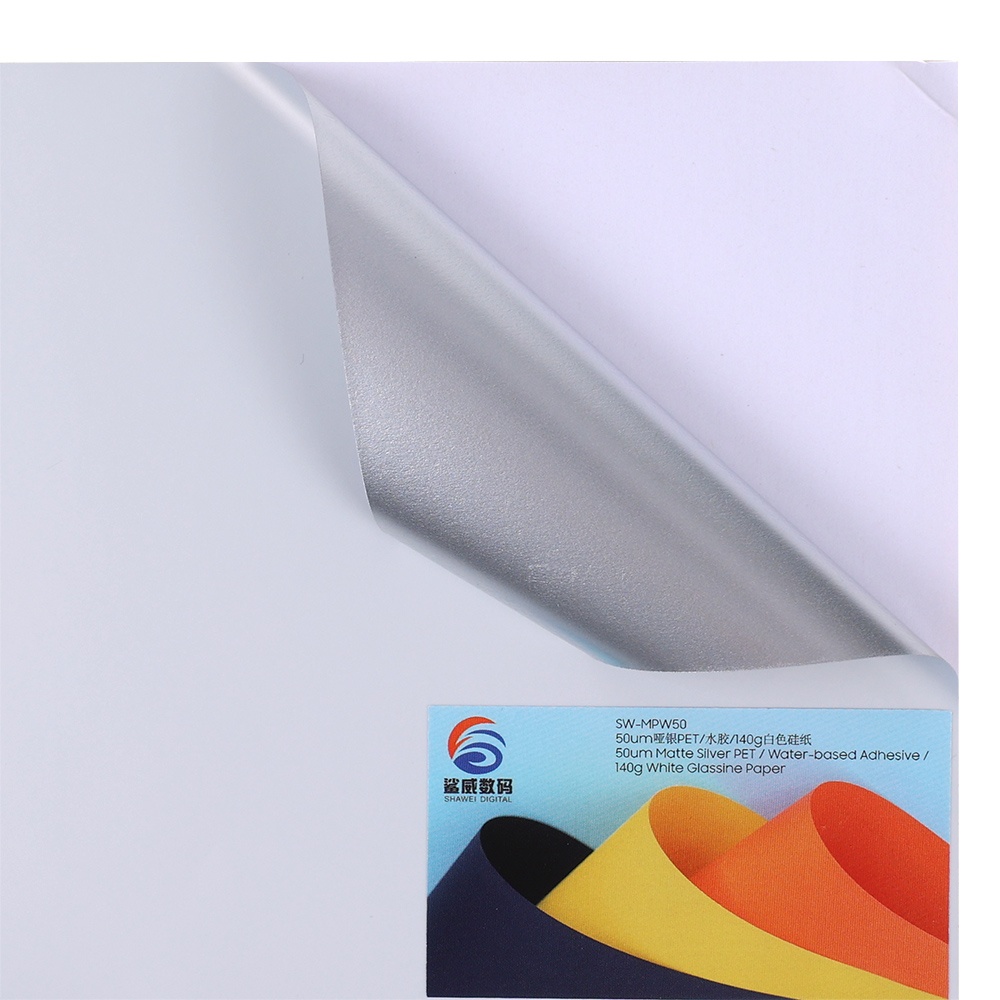 Matte Silver PET Digital Printing Label SW-SSPW50-140