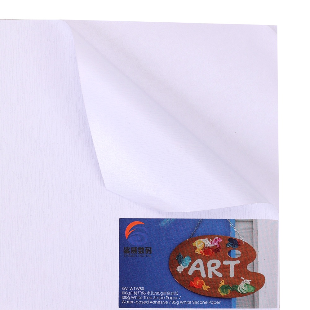 Water-based Adhesive White Tree Stripe Paper SW-WTWW80